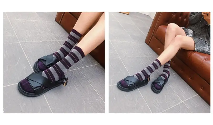 Женские однотонные металлические люрексы набор носков до лодыжек девушки наклейки на ногти полосы короткие носки женские летние носки 5 пар/лот AL210SC