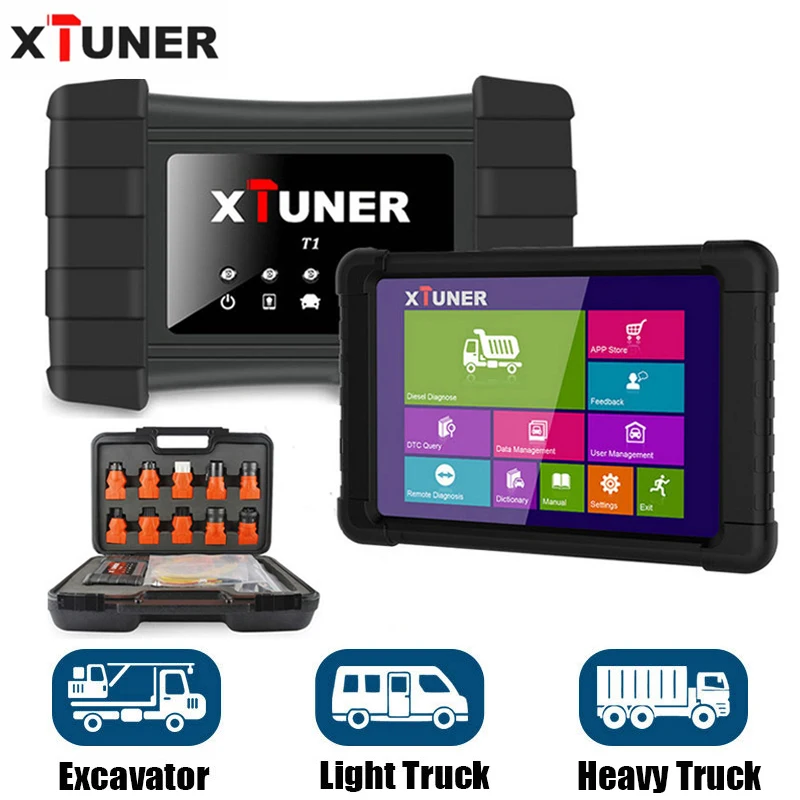 Xтюнер T1 Профессиональный сканер Obd2 HD для тяжелых грузовиков Подушка