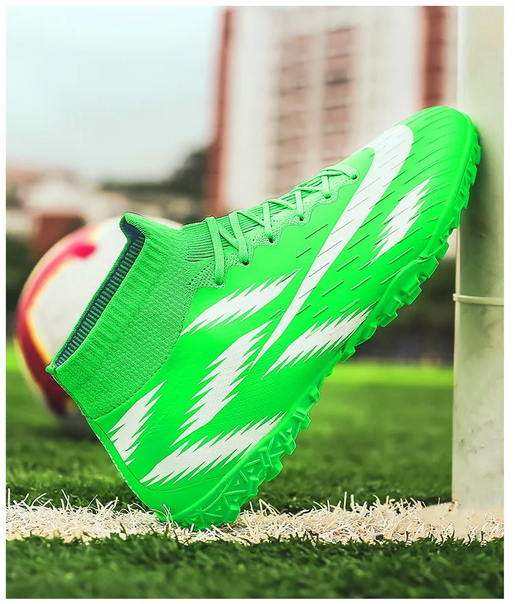Размер 35-45 высокие футбольные бутсы обувь TF/футбольные бутсы для твёрдой площадки длинные шипы и короткие шипы мужские футбольные кроссовки