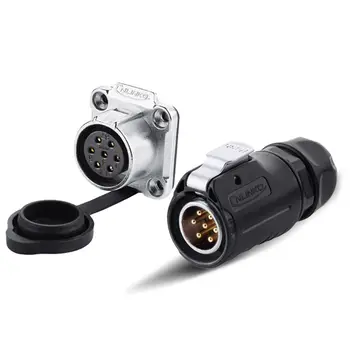 

LP20 DC Volt 2 3 4 5 7 9 12 Pin Circular Industrial Male/Female Plug and Socket Solar Energy DC Waterproof Connector D08A