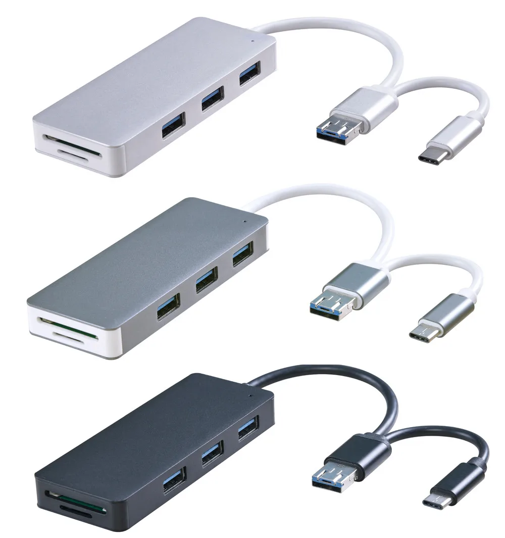 OMESHIN USB 3,1 type-C/Micro USB/USB 3,0 до 3 x USB Высокоскоростной концентратор и SD/TF кард-ридер комбинированный Usb высокоскоростной для ноутбука