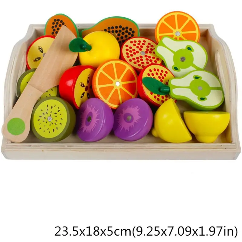 Toys Vegetable-Toys Montessori Wooden Kitchen-Series Game Simulation Cutting-Fruit Classic