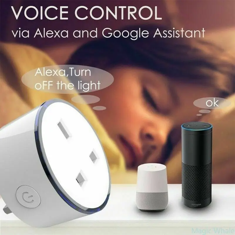 

Wifi Light Switch Wireless Remote Smart Plug Control Home Mini Retardant Socket