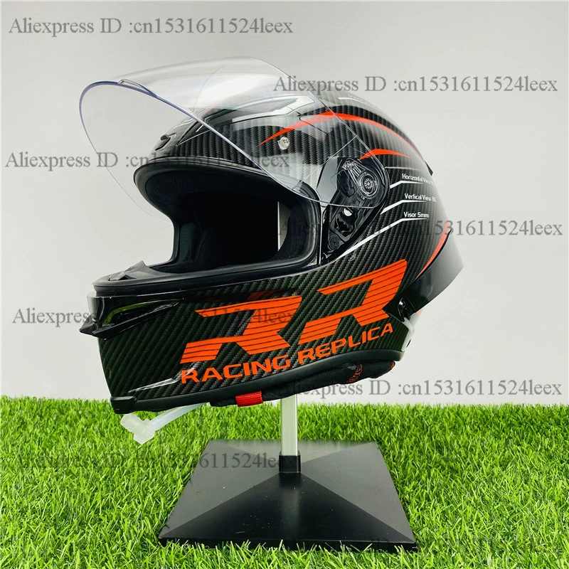 Casco de moto de cara completa, protector de cabeza de negro y rojo, Orbit, fibra de vidrio, para motociclismo, motocross, GP, RR|Cascos| AliExpress