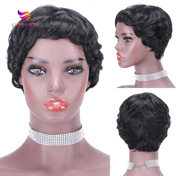 

Brazilian Wig Human Hair Full Machine Made Wig Short Pixie Cut Wigs For Black Women Remy Short Straight Human Hair Wig