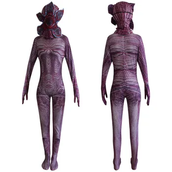 

1 Set Stranger Things 3 Demogorgon Cosplay Adult Kids Horror Jumpsuits Scarry Zombie Demogorgon Cosplay Zentai Halloween Costume