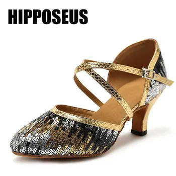 

Latin Dance Shoes Girls Women Shoes Dancing Ladies Ballroom Latin Dance Shoes Children Salsa Dance Shoes 4.5/6/7.5/8.5/10cm Heel