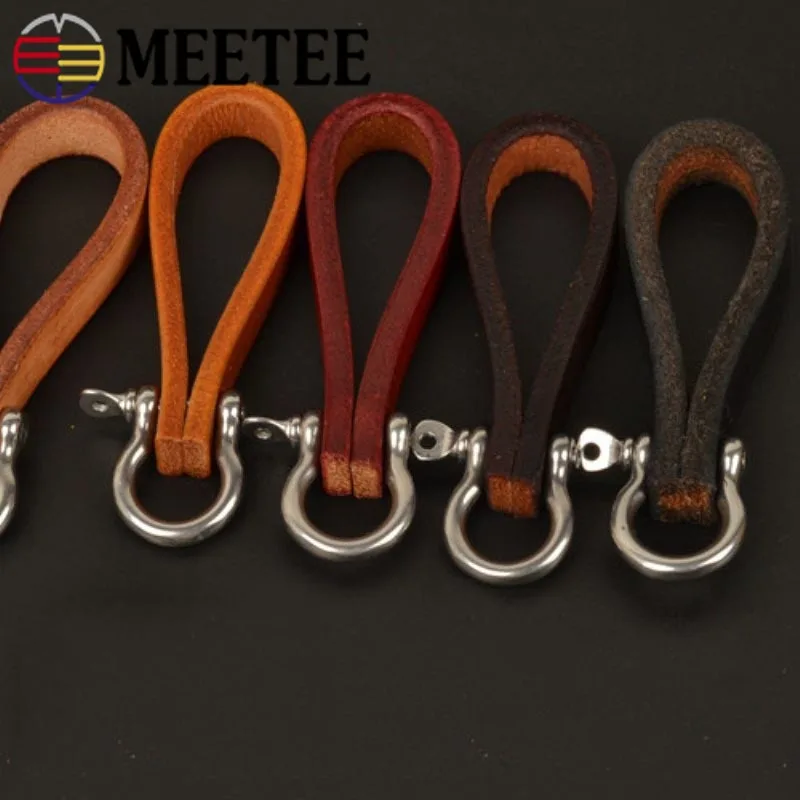 Meetee 8*1 см пряжки для ключей из чистой воловьей кожи металлическая латунная Скоба