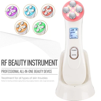 

5 in 1 LED Photon Therapy Facial Skin Lifting Rejuvenation Beauty Device Machine EMS Ion Microcurrent Massager Tool HOT SALE