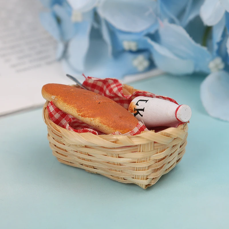 1:12 Doll house Miniature Milk Bread in Basket Kitchen Bakery Toy | Игрушки и хобби