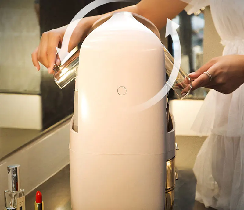 Makeup Organizer Transparent Clamshell 2 Drawer Dressing Table Desktop Plastic Cosmetic Box Storage Containers Jewelry Holder