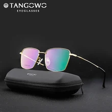 TANGOWO, мужские Оптические очки, оправа, титановая оправа, Мужская близорукость, Ретро стиль, квадратные модные очки, мужские оправы для очков по рецепту