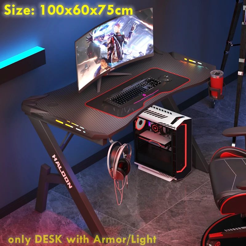 

100x60x75cm Game Table Black Computer Desk Home Desktop Table Office Desk Professional Cool Gaming Table Quality ArmorLight Desk