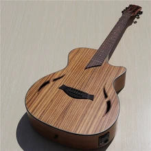 40 дюймов hickory деревянная электроакустическая гитара с эквалайзером тюнер хороший звук видео туристическая гитара РА подарок