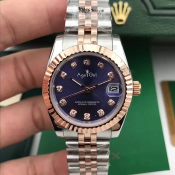 

Classic Stainless Steel Sapphire Watch Women Lady Automatic Mechanical Diamond Silver Rose Gold Black Limited Datejust 31mm