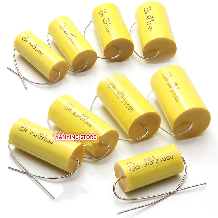 Бесплатная Доставка 10 шт. Audiophiler Осевая MKT 100V 0 68 мкФ-6 8 мкФ HI-FI DIY СЧ ВЧ конденсатор с