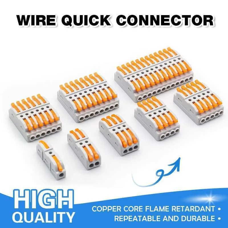 

Quick Wire Connector Terminal Docking Cable Conectors Fast Universal Wiring Compact Conductors Push-in Terminal Block LED