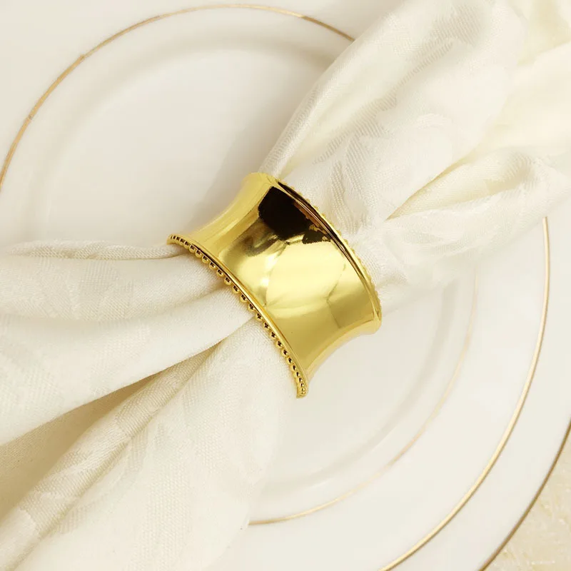 Горячая Распродажа золотые серебристые кольца для салфеток блестящая металлическая для салфеток Кольца для отелей Свадебный декор для