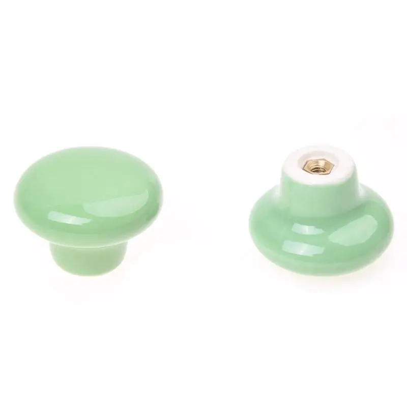 

5 x Round Ceramic Kitchen Cabinet Handles Pull Buttons pull handle(Green)