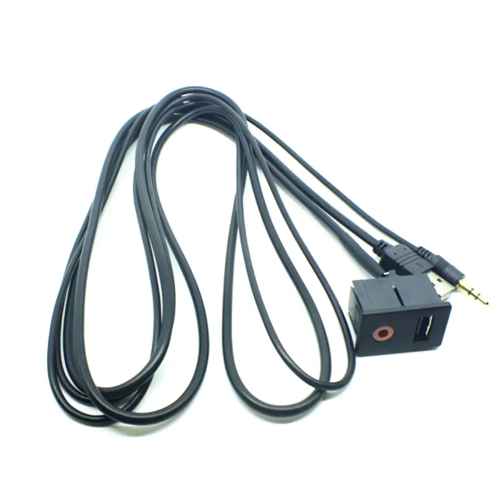 AUX+ USB переключатель гнездо универсальная приборная панель USB удлинитель автомобильный аудио модификация прочный AUX переключатель гнездо