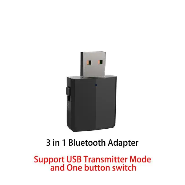 5,0 USB Bluetooth передатчик для ТВ 3,5 мм Мини Автомобильный Bluetooth приемник AUX Стерео музыка с сменным переключателем Беспроводные адаптеры - Цвет: black