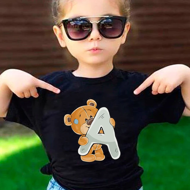 Ropa para niñas de 2, 6, 10 y 12 años, camiseta de cumpleaños con de letras de oso, de manga corta de verano, ropa de fiesta para niños _ - AliExpress Mobile