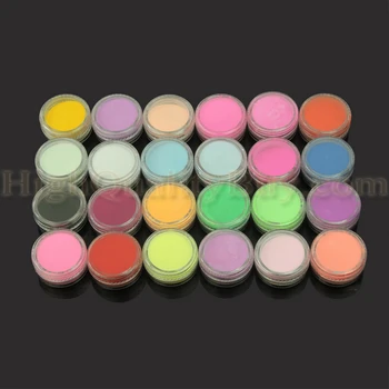 

24 Colors Acrylic Powder Nail Decoration For Nail Art Powder Sparkle Dust Acrylic UV Gel Powder Dust Design Decoration 3D Manicu