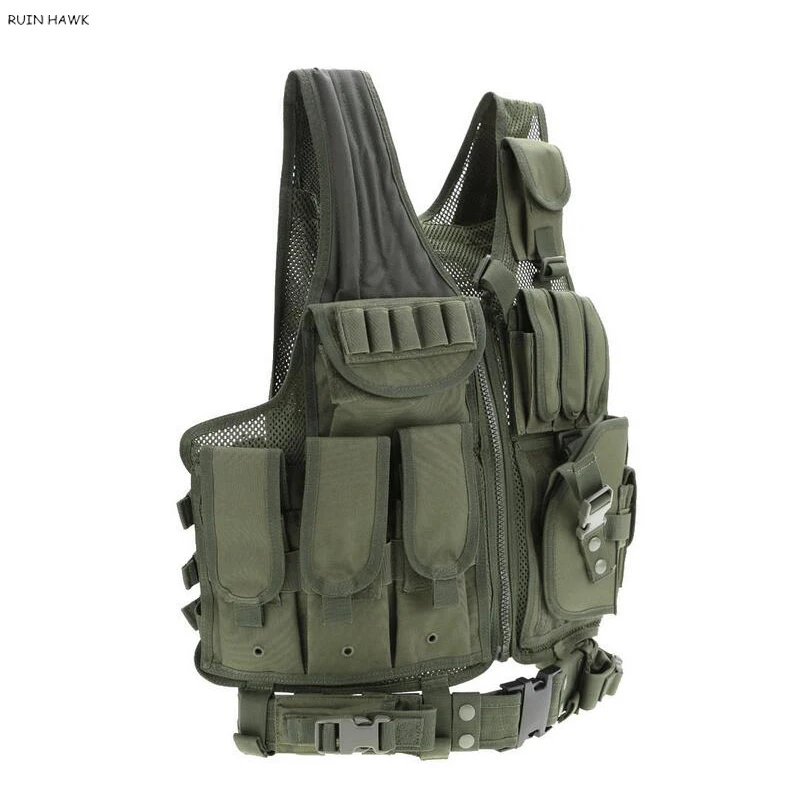 Molle Hunting Vest para Militar, Exército, Polícia, Airsoft, Paintball, Jogo de guerra, Armadura Protetora, Equipamento Tático