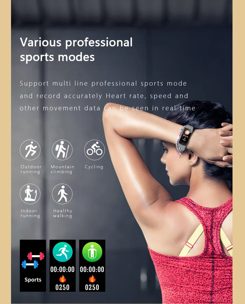 2022 Smart Watch Sport Band Fitness Bracelet Original Dutch Language Japanese Support Korean Hebrew Alarm Clock for Man Woman