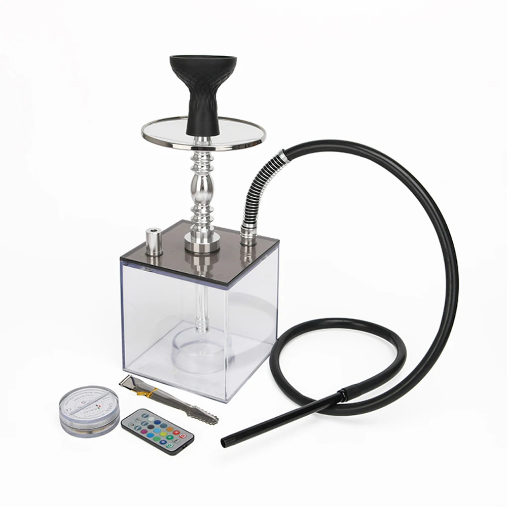 High Quality Transparent Smoking Acrylic Aluminium Alloy Square Chicha