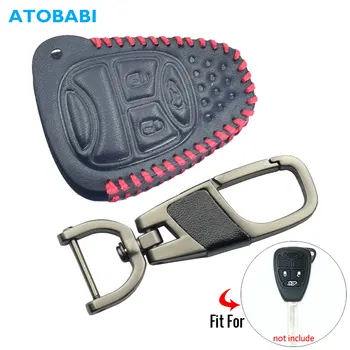 

Leather Car Key Case For Jeep Wrangler Compass Liberty Patriot Commander Grand Cherokee Remote Fob Cover Skin Keychain Holder