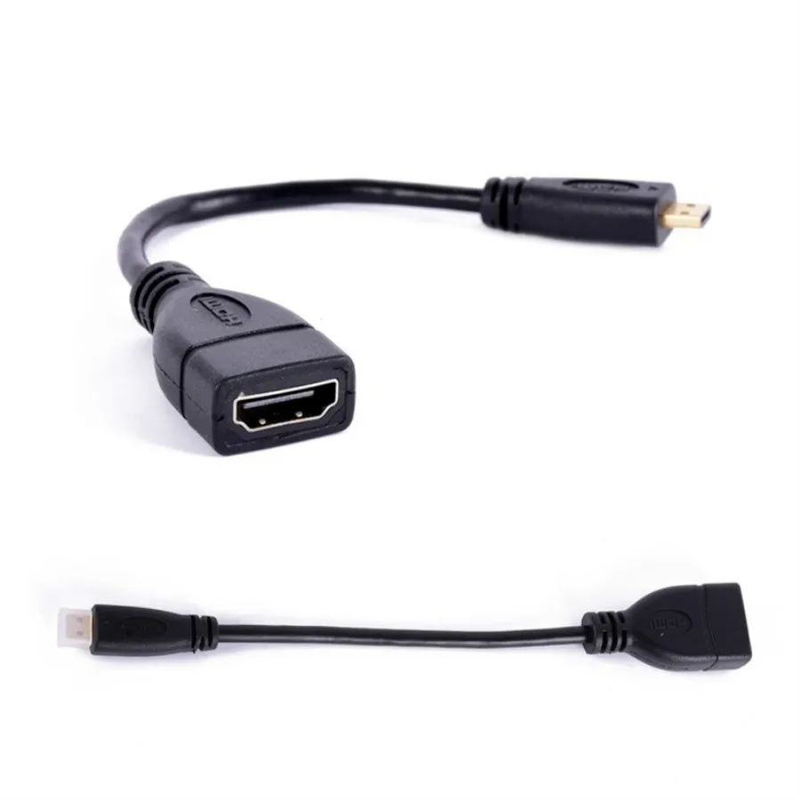 50 шт./лот, черный,, 15 см, Micro HDMI, HDMI адаптер «Папа-мама», кабель, конвертер, M/F разъем для HDTV MAC PC 1080P