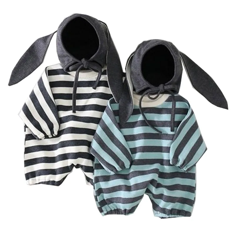

Kids Clothes Spring Autumn Long-Sleeved Infant Pure Cotton 2 Suit Boy Girls Triangle Jumpsuit + Hat 0-2 Y Child Quality Clothing
