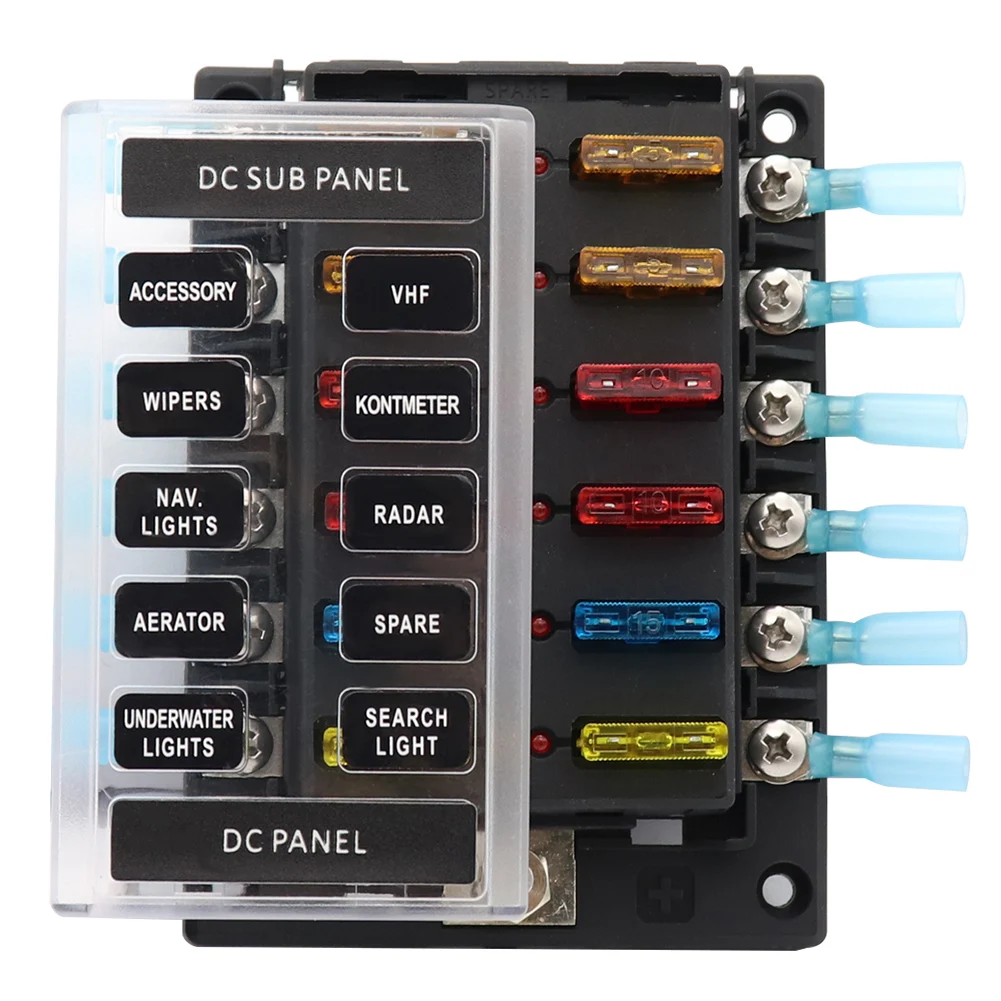 12V 32V 12 Way F use Box Dual Use Cover Blade блок держатель с 16 s 14 термоусадочные трубки проволочные