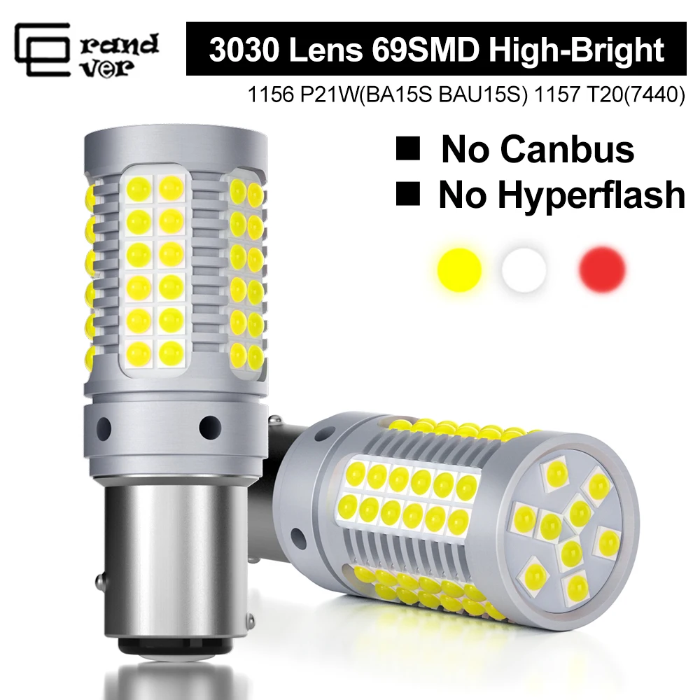 Светодиодная лампа Canbus 3030 BA15S p21w BAU15S BAY15D W21/5W T20 1156 7440 светодиодный 2 шт. 12 В |