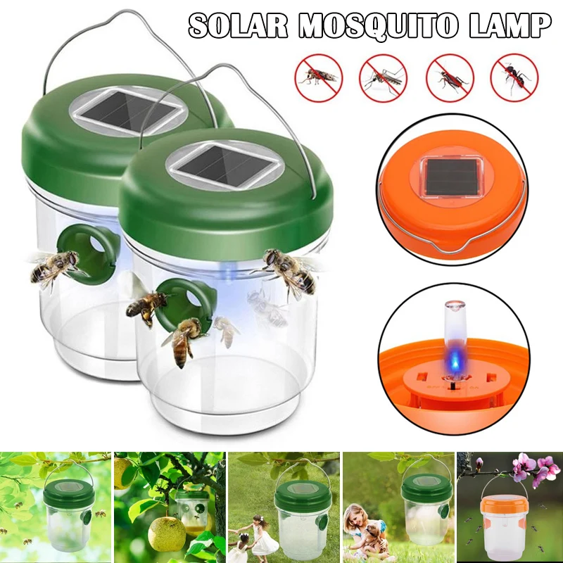 

Hot Solar Powered LED Light Wasp Traps Catcher Trapping Bees Bugs Waterproof for Garden Park FQ-ing