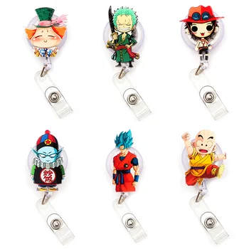 

Color Pattern Of Japan Cartoon Dragon Ball Plastic Badge Reel Holder Elastic Name Card Simple & Easy To Use For Nurse & Students
