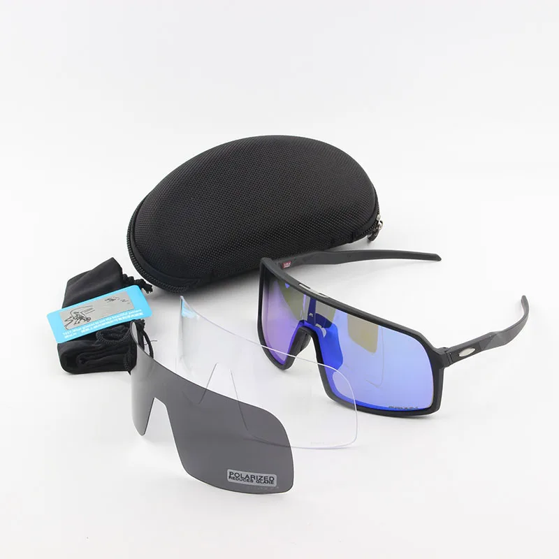 Хит, велосипедные солнцезащитные очки, спортивные, велосипедные очки, горные, поляризационные, велосипедные очки, Sutro, велосипедные солнцезащитные очки, UV400, очки, 3 линзы - Цвет: black blue lens