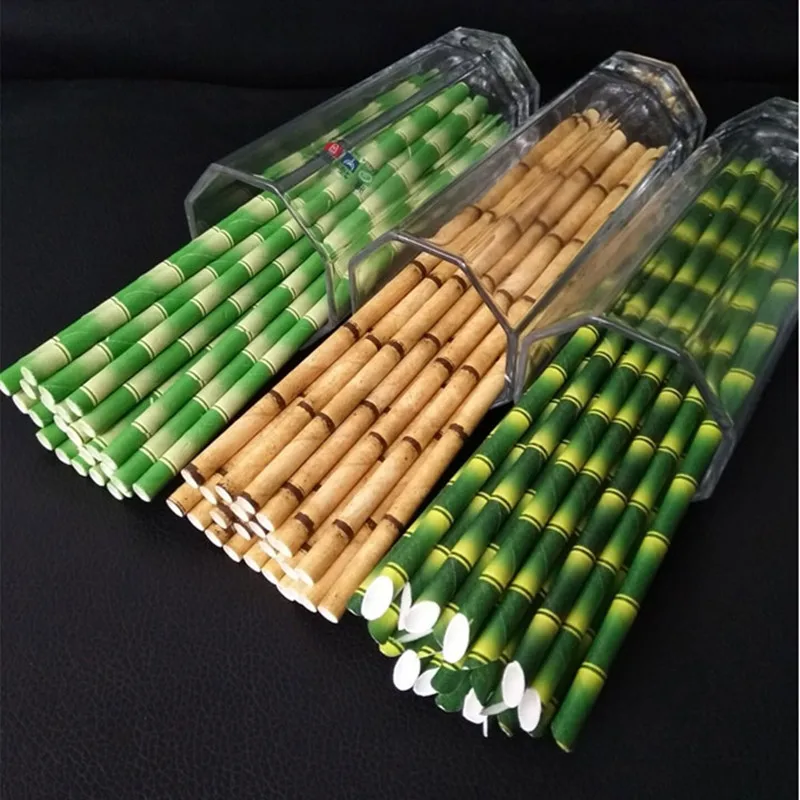 25 шт панда любимый зеленый бамбук тематические соломинки бумажные креативные питьевые соломинки для дня рождения свадебные декоративные вечерние принадлежности