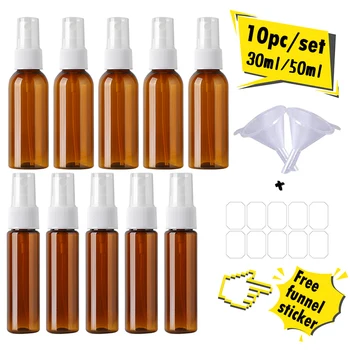 

10pcs/Set 50ml Empty Spray Bottle Fine Mis Spray Bottle Transparent Plastic Portable Perfume Bottle Mini Disinfection Containers