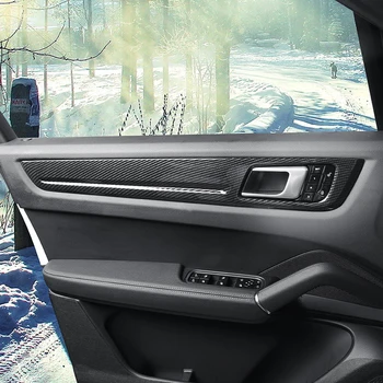 

(Only Fit For European Car Model) car accessories Interior Side Door Cover Trim Frame ABS 4pcs For Porsche Cayenne 2018 2019