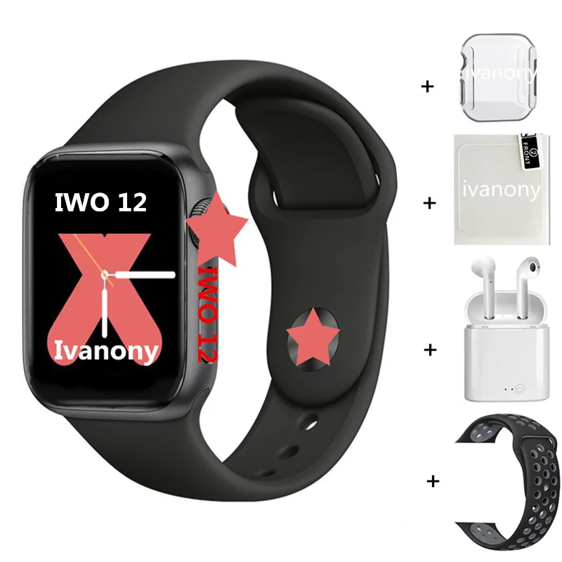 E Часы SmartWatch IWO 12 Series 5 IWO12 Pro умные часы 1:1 44 мм часы 5 W55M W55 ЭКГ монитор сердечного ритма Поддержка Siri Управление часы - Цвет: E