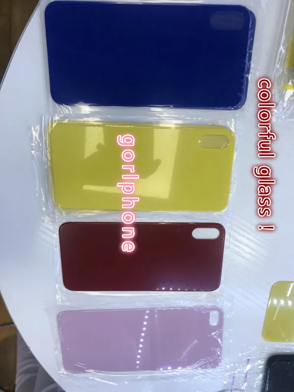 Для iPhone x крышка батареи задняя дверь стекло Корпус Замена задняя стекло красный синий желтый розовый цвет задняя стекло