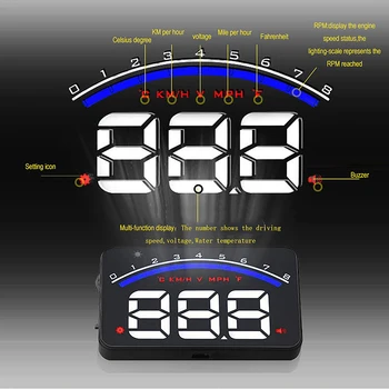 

M6 HUD Car Head Up Display RPM Vehicle Speeding Warning Car Styling Digital Car Speedometer OBD2 OBDII