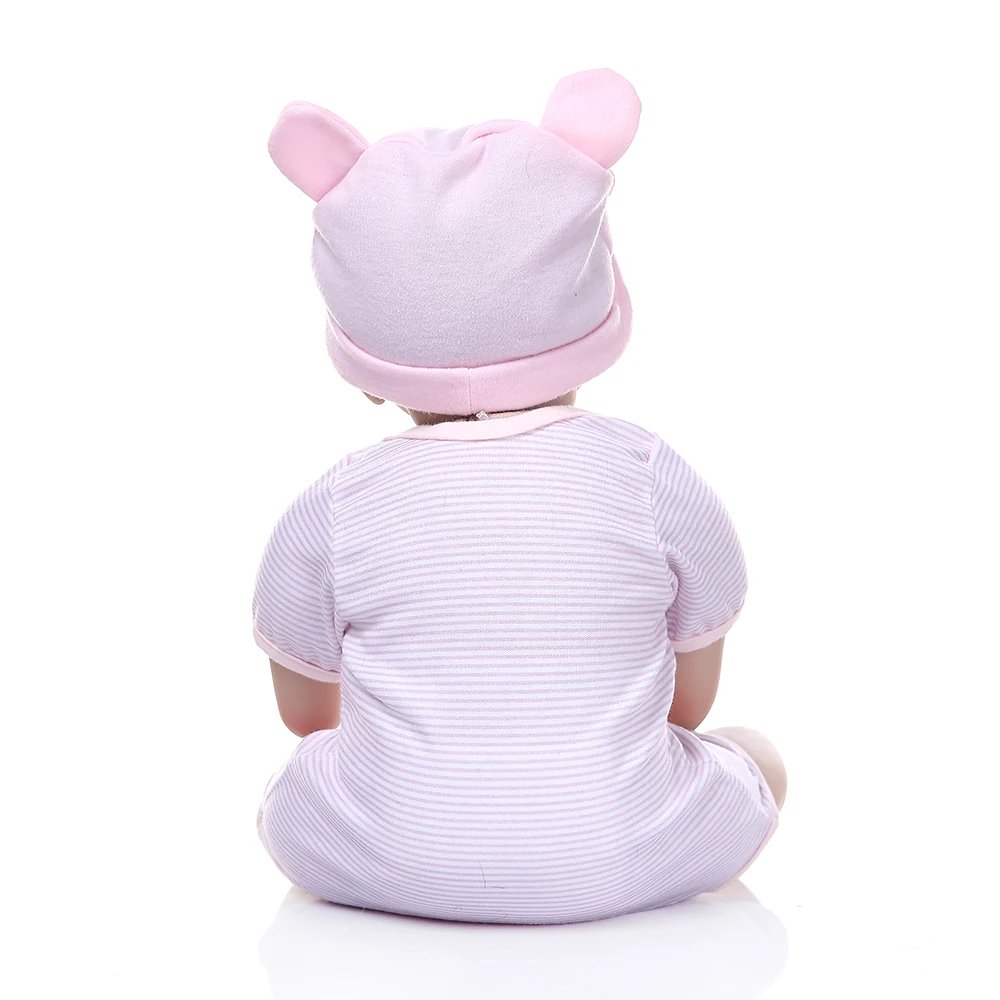 55 см Колыбель reborn baby с спальным мешком милое детское лицо realisitc девочка руки волосы с корнями взвешенная кукла рождественский подарок