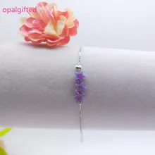1pc/lot) Top Sale Purple 6mm Opal Lovely star opal Bracelet With 925 sterling Silver synthetic opal star stone bracelet