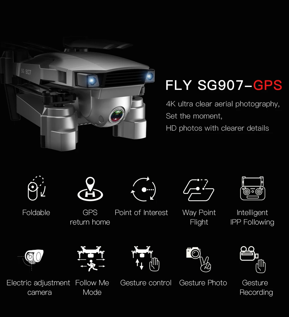  Profession GPS Drone with 4K HD Dual Camera Wide Angle Anti-shake Double GPS WIFI FPV RC Quadcopter