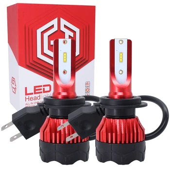 

2pcs 1 Pair 12v-24v 72w 6000k K5 Led Headlight H7 8000LM Car Headlight 6000K Csp 1860 Lamp Beads Car Accessories