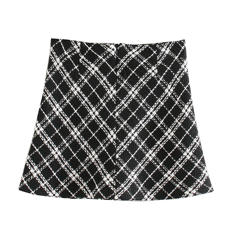 

A Generation of 19 Autumn And Winter New Style Western Style Retro Pattern Fragrant Wind High-waisted Slimming Skirt Entity