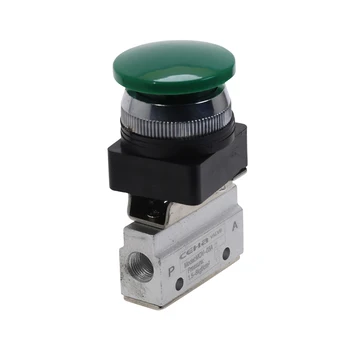 

Mechanical Valve 1/8" PT Thread MOV-03APPL Momentary Three Way Two Position Green Mushroomhead Push Button Air Pneumatic Valve